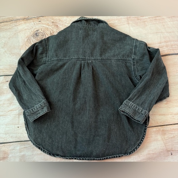 Zara Girl's Jeweled Denim Overshirt Shirt Jacket Black Size 7 - Picture 3 of 3